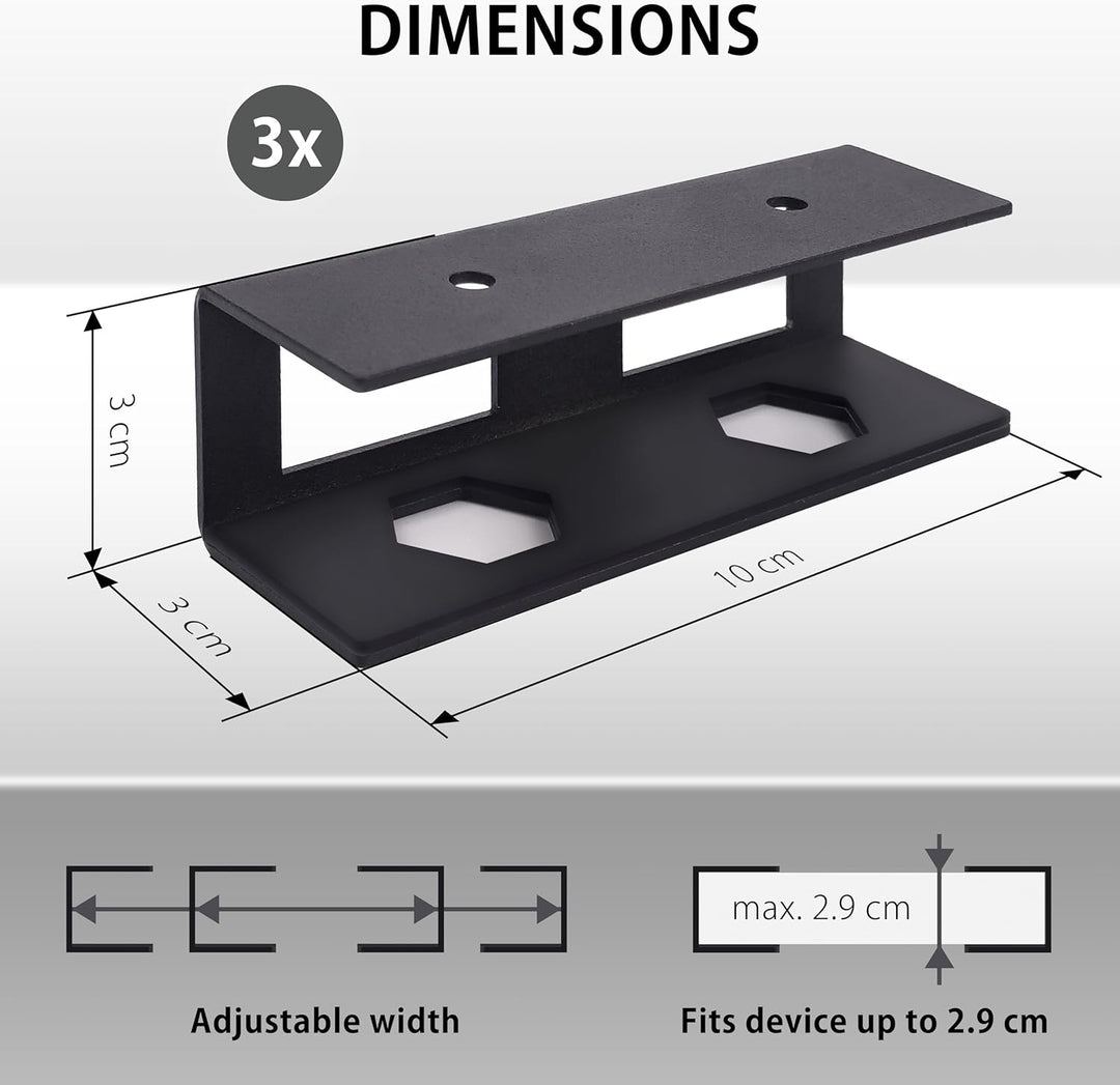 MyGadget Metall Laptop Halterung unter Schreibtisch - [ bis max. 30 mm Dicke ] - mit Silikon Kratzsc