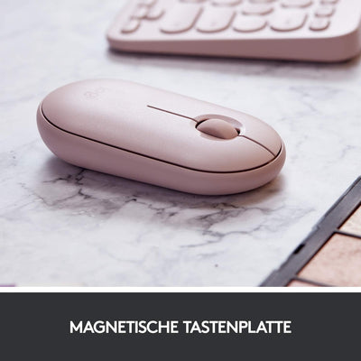 Logitech Pebble Mouse 2 M350s schlanke kabellose Bluetooth-Maus, mobil, leicht, anpassbare Taste, le