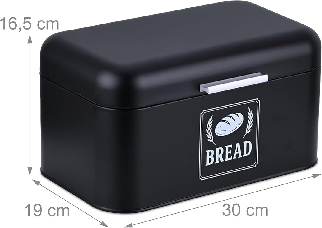 Relaxdays Brotkasten, Brotbox mit Deckel & Griff, HBT: 16,5x30x19 cm, Brot aufbewahren, Brotkiste Re