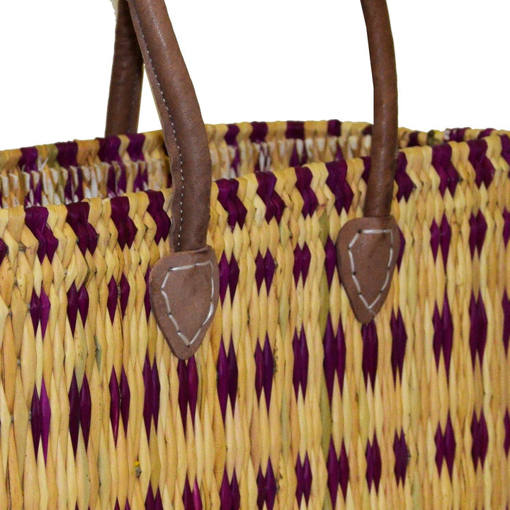 Simandra Seegras Tasche Korb Einkaufstasche Einkaufskorb Flechtkorb Korbtasche Palmgras langer Griff