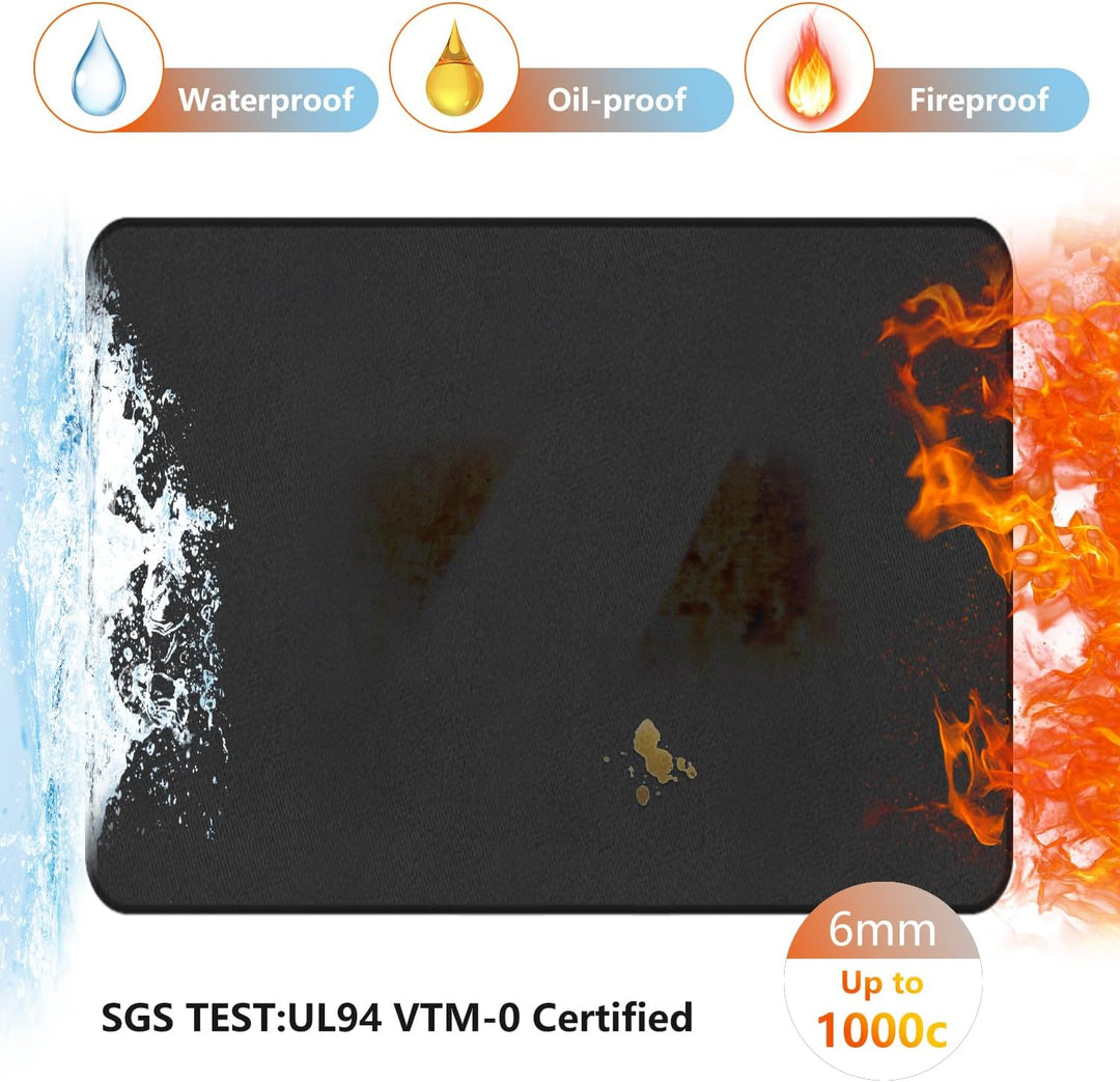 Feuerfeste Matte für den Innenbereich 152x91cm, Flammensichere Matte für den Aussenbereich, Glasfase
