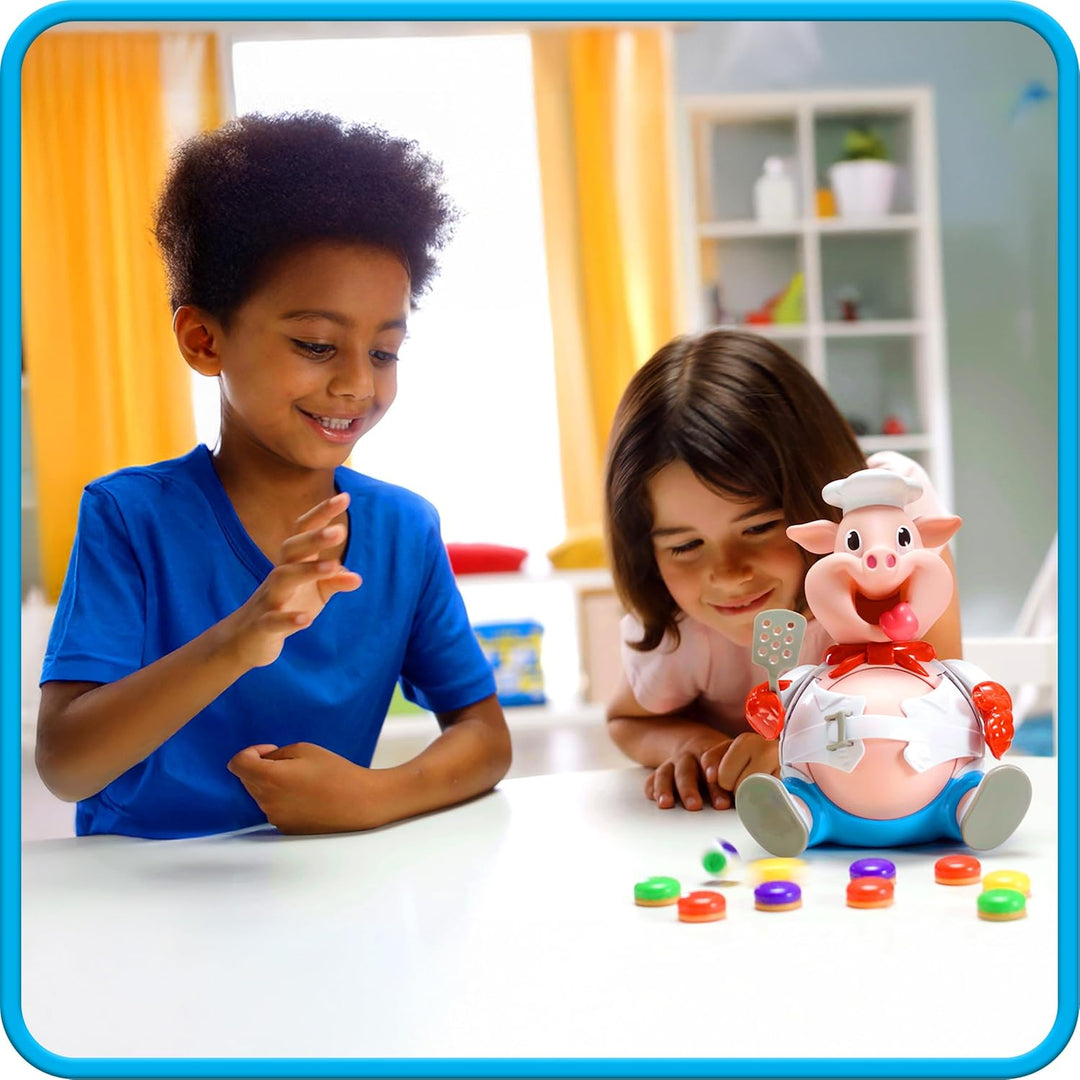 Goliath Schweine Schwarte - Lustiges Kinder-Brettspiel ab 4 Jahren, Füttere den Schweinchen und verm