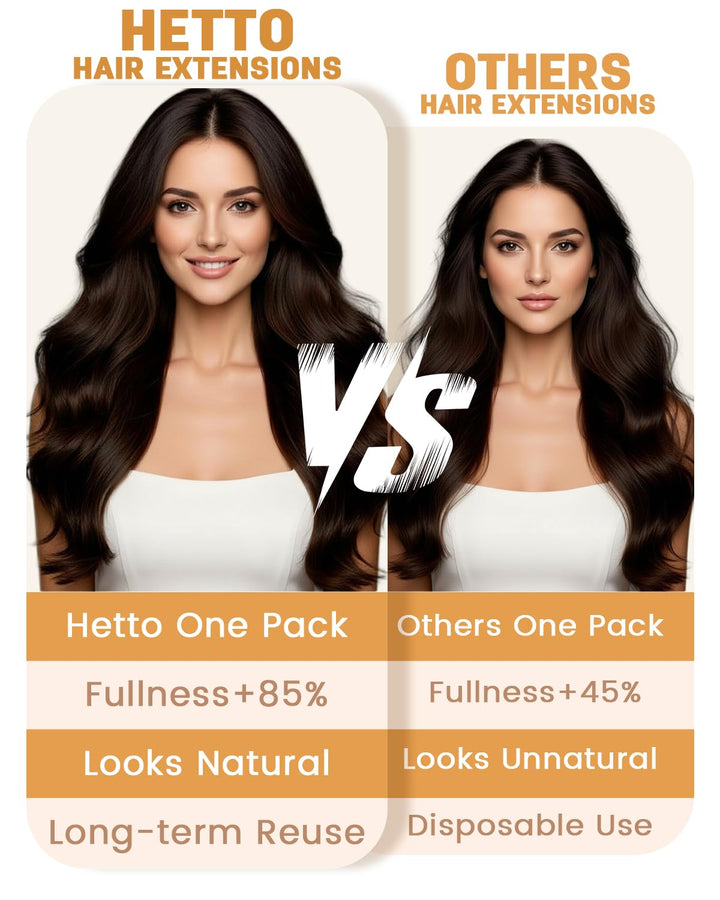 Hetto Extensions Clip in Echthaar Braun Clip in Echthaar Extensions Remy Clip in Extensions Haarverl