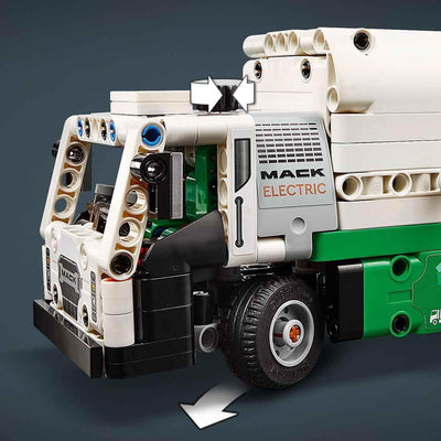 Lego Technic Mack LR Electric Müllwagen, Müllauto-Modell für Recycling-Rollenspiele, Baubares LKW-Sp