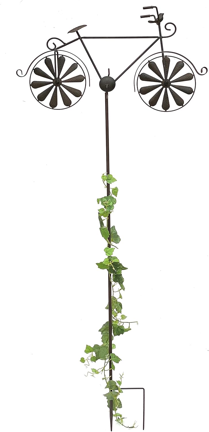 DanDiBo Gartenstecker Metall Fahrrad XL 135 cm Rad Rost Braun 96004 Windspiel Windrad Wetterfest Gar