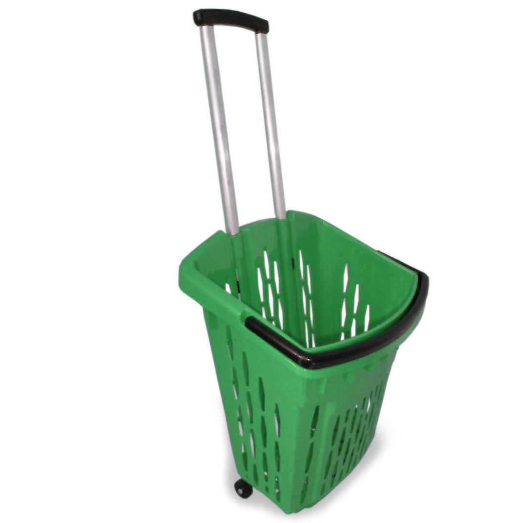 GERSO - Einkaufstrolley Einkaufswagen 40 Liter Einkaufskorb mit Rollen grün 1 Grün, 1 Grün