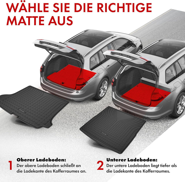 Walser Premium Kofferraumwanne für VW Golf VII Variant 04/2013-2021, oberer Ladeboden, 100% passgena