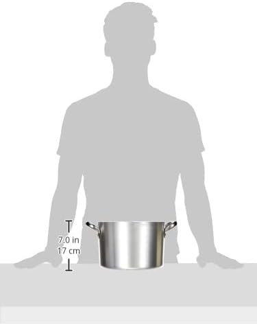 Pentole Agnelli Kasserolle Hohe aus Aluminium, mit 2 Griffen aus Edelstahl, Silber 24 cm Silber/schw