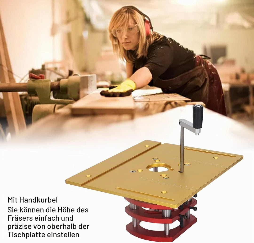 INCRA Mast-R-Lift-II Oberfräsenlift Aluminiumlegierung Manuelles Hebesystem 240x200mm Hochpräzise Ho