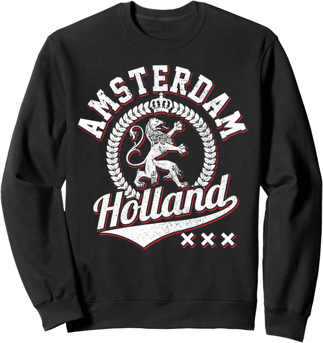 Amsterdam Holland Niederlande Wappen Löwe Souvenir Geschenk Sweatshirt