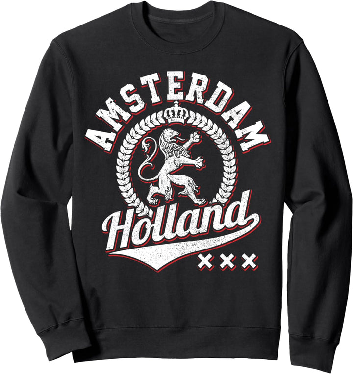Amsterdam Holland Niederlande Wappen Löwe Souvenir Geschenk Sweatshirt