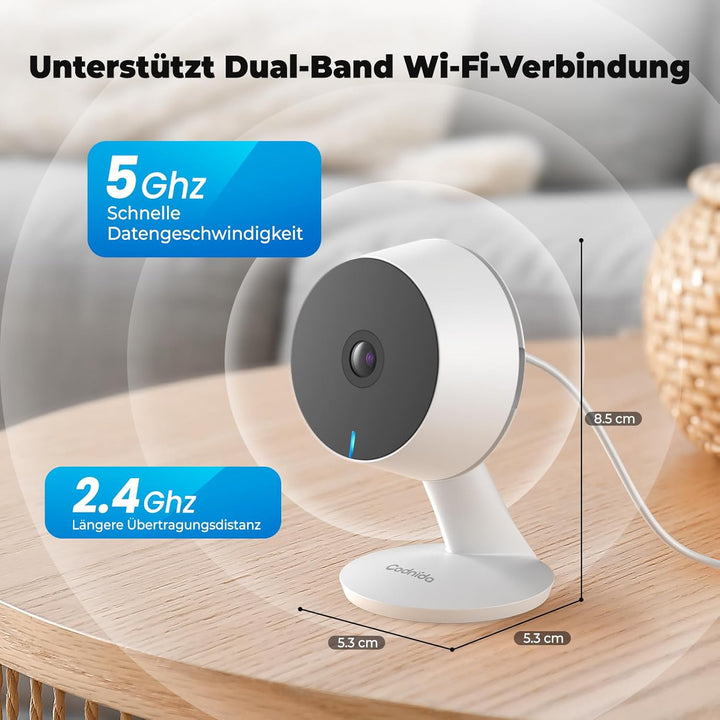 Codnida 2Pcs Überwachungskamera Innen WLAN IP Kamera Überwachung Kamera für Baby/Haustier Mit Bewegu