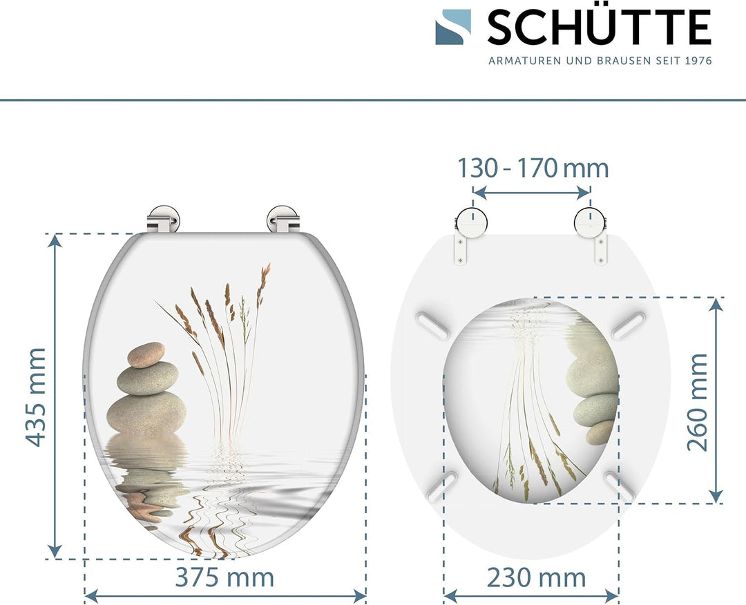 SCHÜTTE WC-Sitz BALANCE aus Holz ohne Absenkautomatik, Toilettensitz mit 175kg Belastbarkeit, Toilet