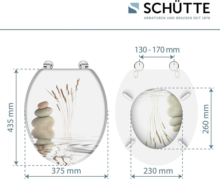 SCHÜTTE WC-Sitz BALANCE aus Holz ohne Absenkautomatik, Toilettensitz mit 175kg Belastbarkeit, Toilet