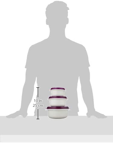 Emsa 508455 Micro Family 3er Pack 0.5 / 1.0 / 1.5 L weiss / brombeer Brombeer 0.5/ 1/ 1.5 L, Brombee