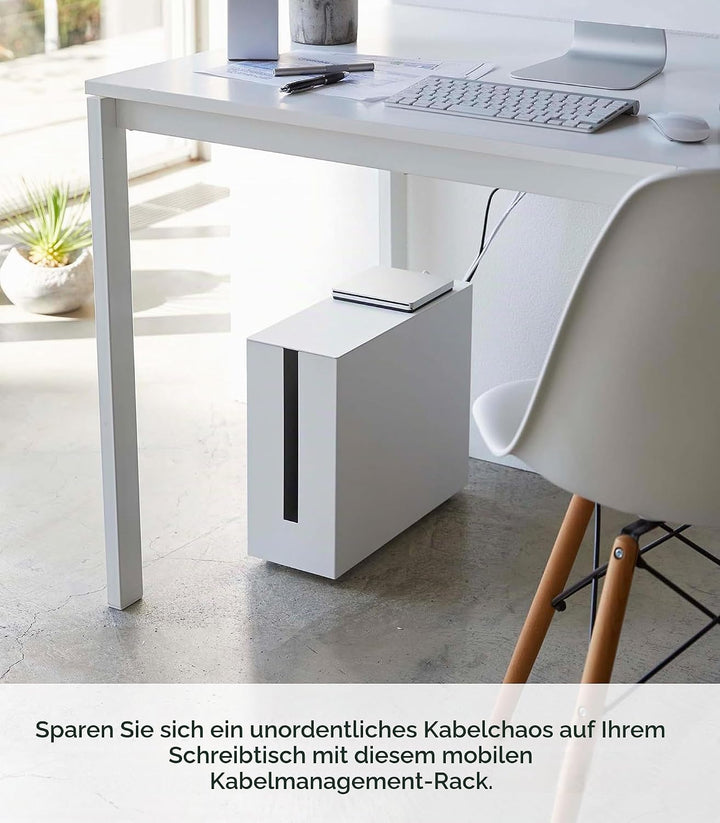YAMAZAKI Tower Kabelabdeckungen, Metall, Weiss, One Size