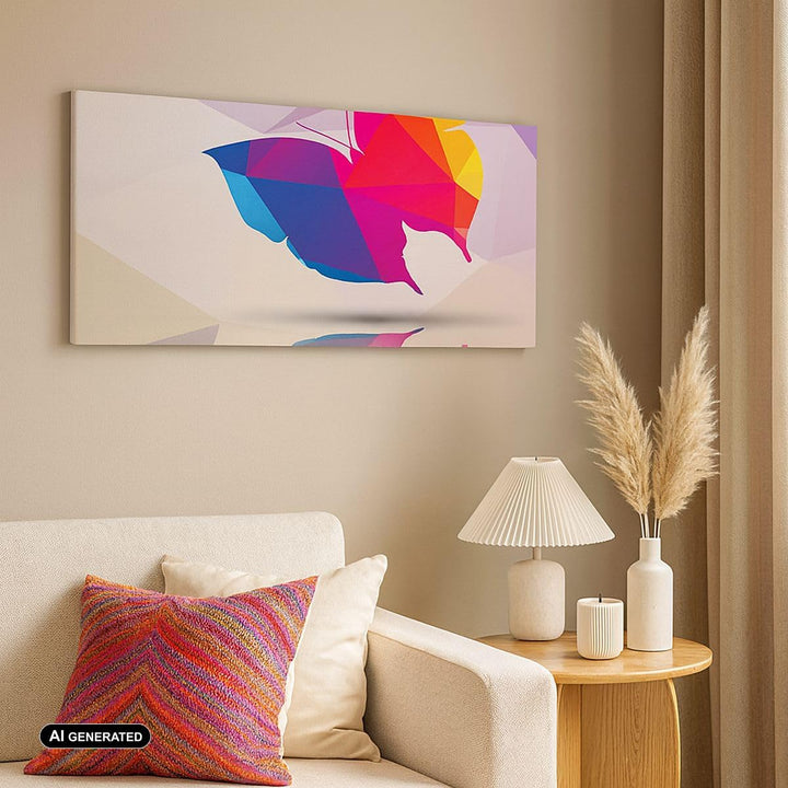 ARTTOR Wandbilder Dekoration Wohnzimmer Schmetterling Illustration Grafik Bilder auf Leinwand 120x50