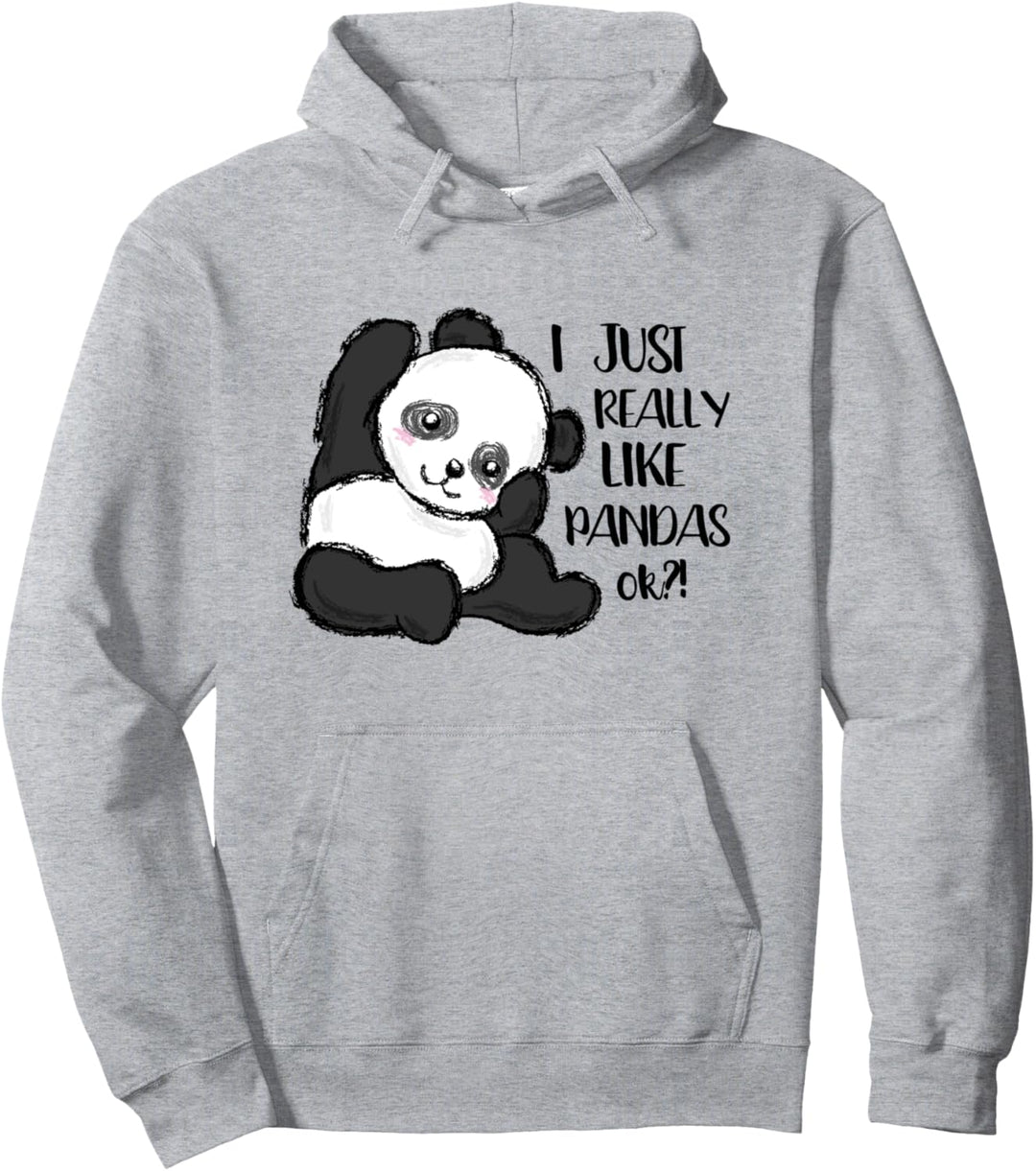I just really like Pandas Bär grosser Pandabär süsser Panda Pullover Hoodie