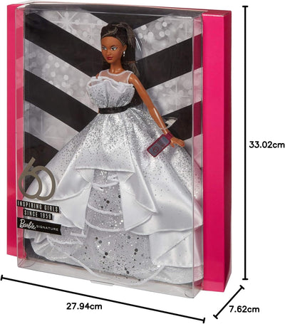 Barbie FXC79 Fashionistas Puppe im schwarzweiss karierten Rock, Puppen Spielzeug ab 6