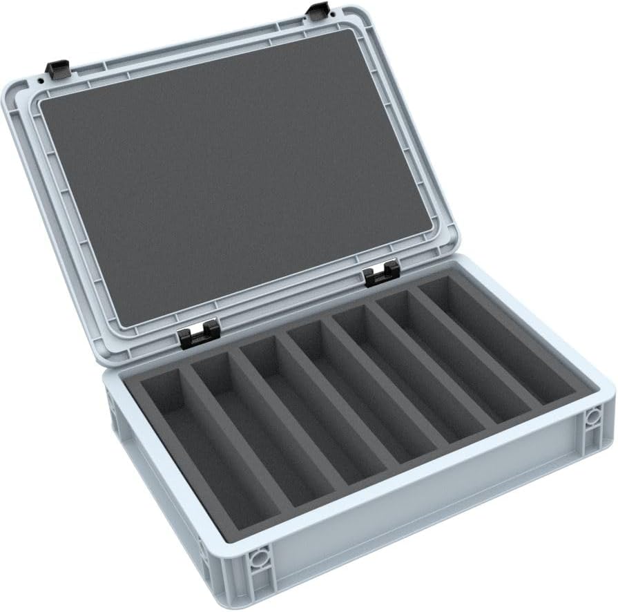 Feldherr Eurobox 40 x 30 cm Set für Modelleisenbahnen - Spur H0-7 Fächer - Schaumstoffeinlage für st