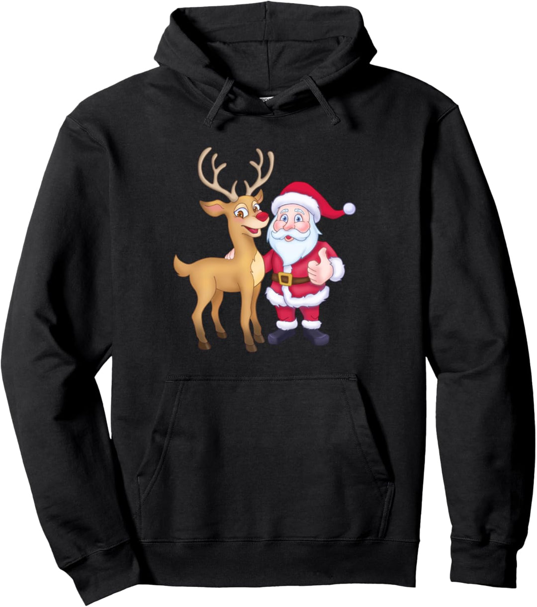 Weihnachten Weihnachtsmann Rentier Jungs Xmas Weihnachts Pullover Hoodie