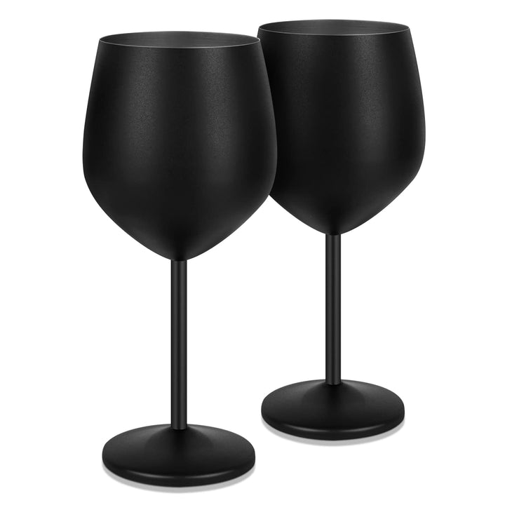 Livole Cocktailgläser aus Edelstahl, Rotweingläser mit Stiel, Unzerbrechlich Weingläser, 18Oz 550ml