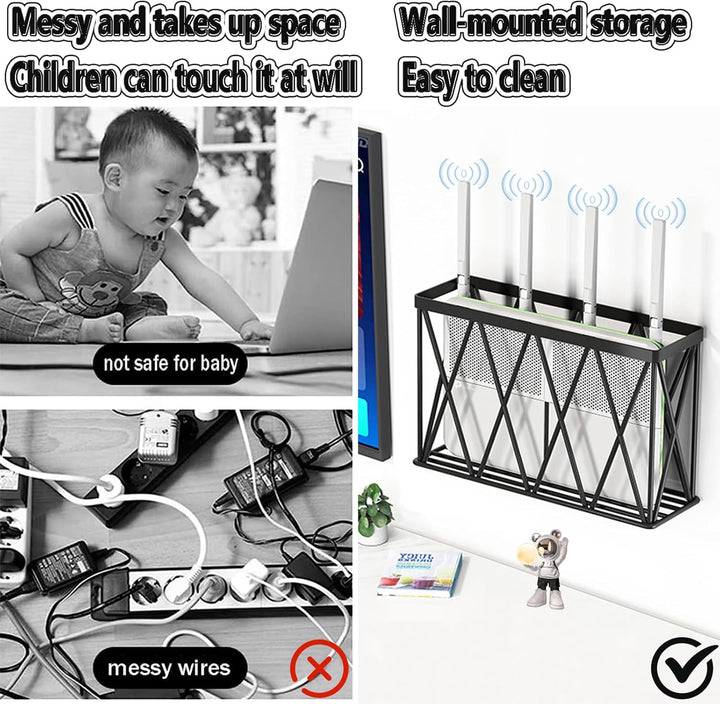 WiFi Router Aufbewahrungsbox, Router Aufbewahrungsbox Wand, Regal Wand WLAN Router Box Verstecken Wa