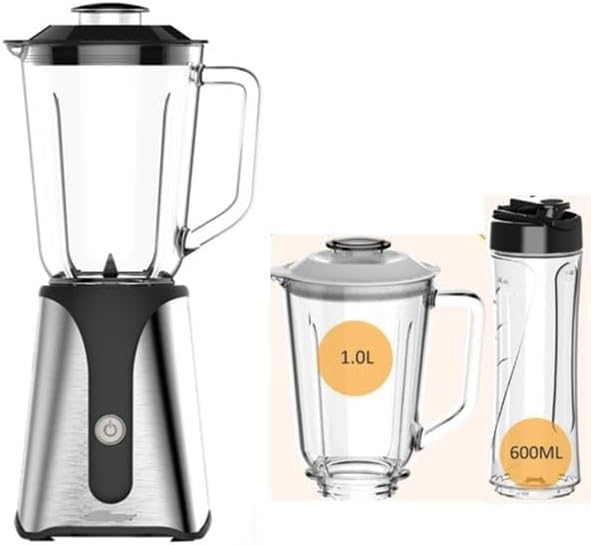 JOCCA – Glasmixer mit Reiseflasche/350 W Leistung, Mixer/1 l Krug und 600 ml Flasche/LED-Licht, abne