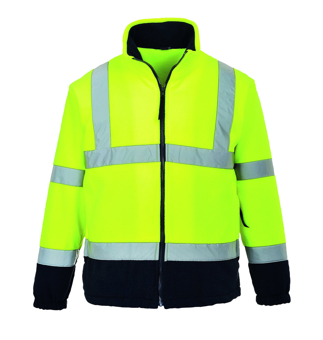 Portwest Hochsichtbare zweifarbige Fleece-Jacke, Farbe: gelb, Grösse: XL, F301YNRXL XL gelb/marine,