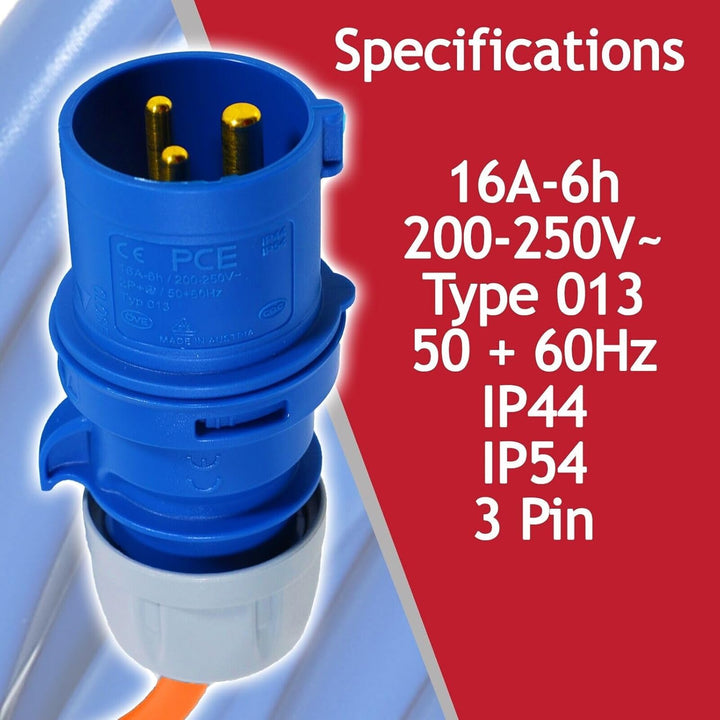 SPARES2GO 16A-Splitterkabel, 240-V-Generator, 2-Wege-Anschluss, Y-Stück, 2 x 16-Ampere-Steckdosen (o