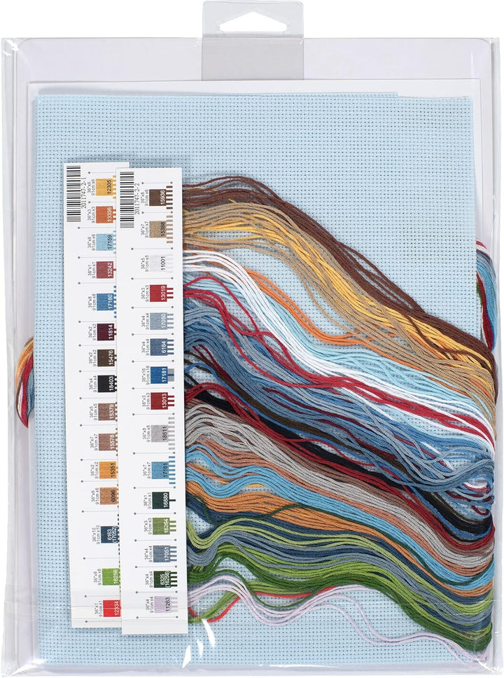 Dimensions 70-35406 Outdoor Adventure Kreuzstich-Set, 14 Cnt. hellblaue Aida, 27,9 x 35,6 cm