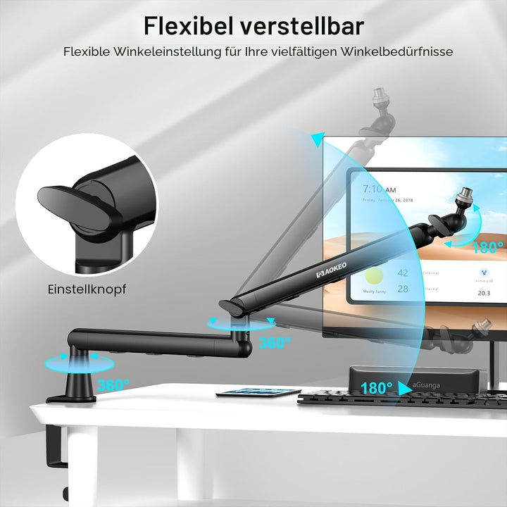 Mikrofon Arm,Aokeo AK-55 Niedriges Profil Mikrofon Ständer Arm für HyperX QuadCast,SoloCast,Elgato W