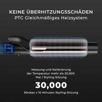 Lockenstab Automatisch grosse Locken TYMO ROTA, 1 1/4 Zoll ionischer rotierender Lockenstab für lang