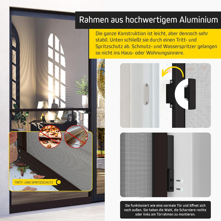 Jalousiescout ProtectLine Fliegengittertür zum Schutz vor Mücken, strapazierfähiges Fiberglas mit Al