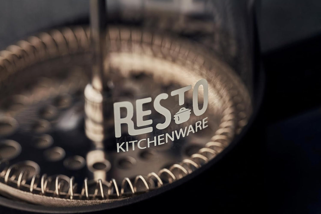 RESTO 90509 French Press - der stilvolle, elegante Tee - und Kaffeebereiter aus hitzebeständigem Bor