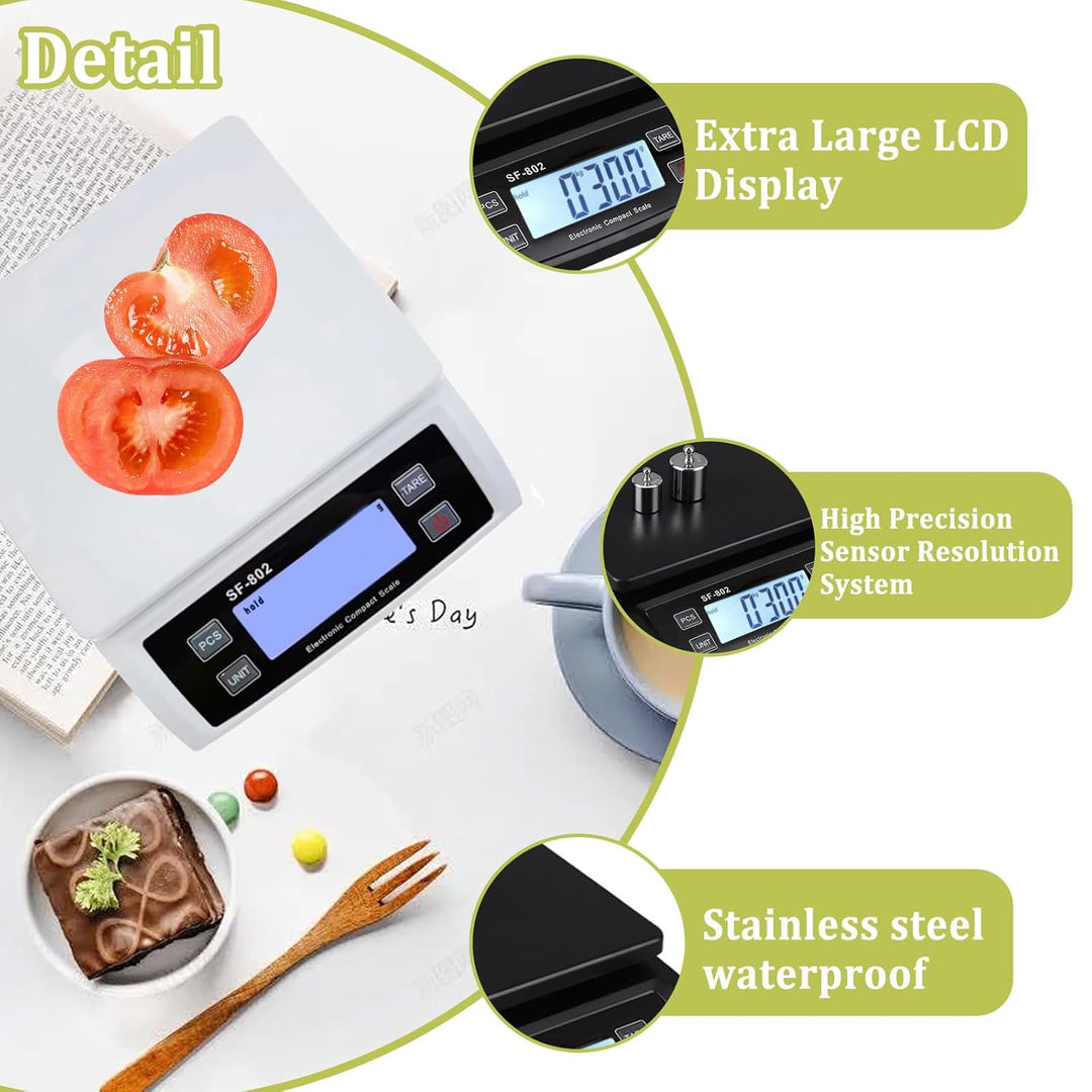 Waage küchenwaage gross Edelstahl Digitalwaage 30 kg Food Scale mit LCD Display Obstwaage Digitale K