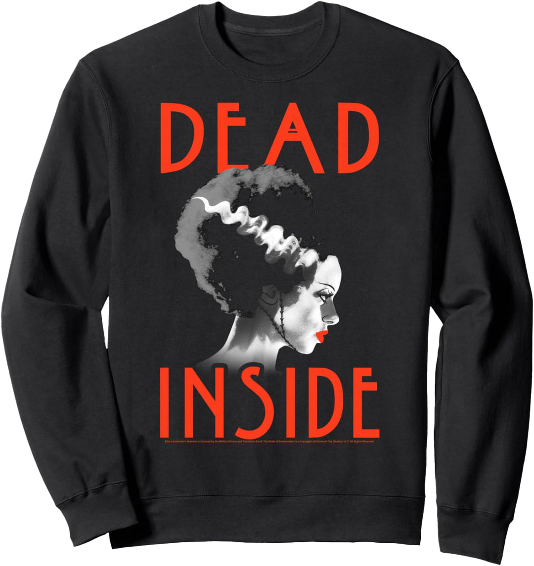 Universal Monsters Bride Of Frankenstein Dead Inside Profile Sweatshirt