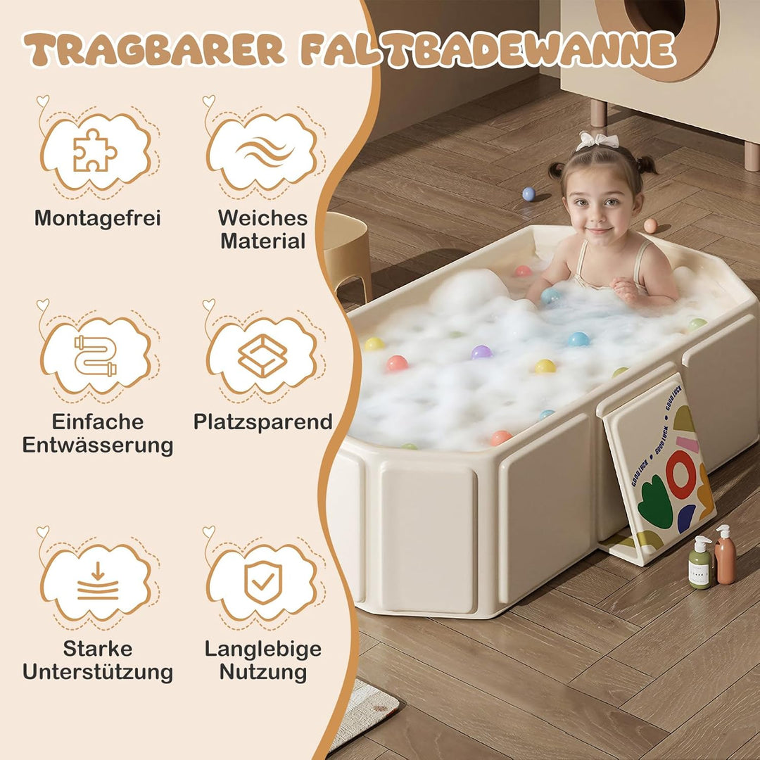 Faltbare Badewanne für Kinder, Grosse Kleinkindbadewanne, Tragbare Badewanne, Tragbares Duschbecken,