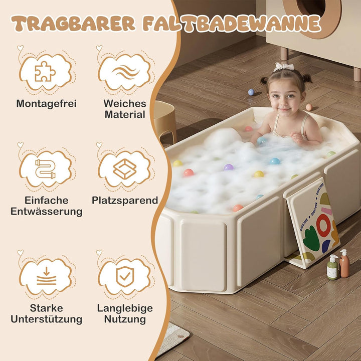 Faltbare Badewanne für Kinder, Grosse Kleinkindbadewanne, Tragbare Badewanne, Tragbares Duschbecken,