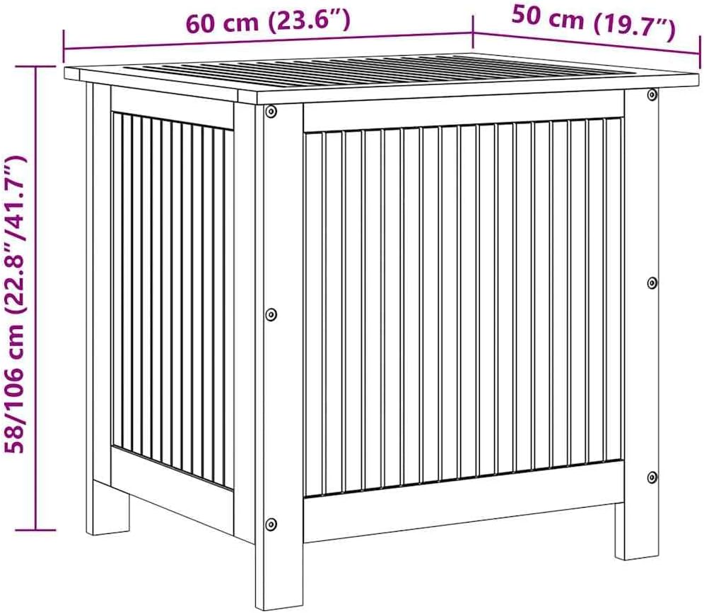 vidaXL Akazienholz Massiv Garten Aufbewahrungsbox Auflagenbox Gartentruhe Kissenbox Gartenbox Kissen