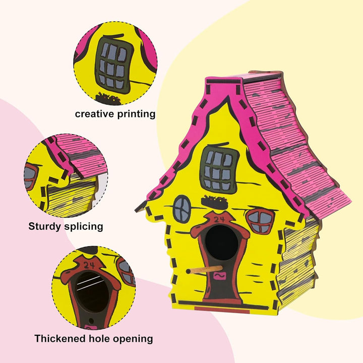 Vogelfutterhaus Vogelhaus zum Aufhängen,aus Holz,Wetterfest,Mit Kette Zum Aufhängen,ideales Zuhause