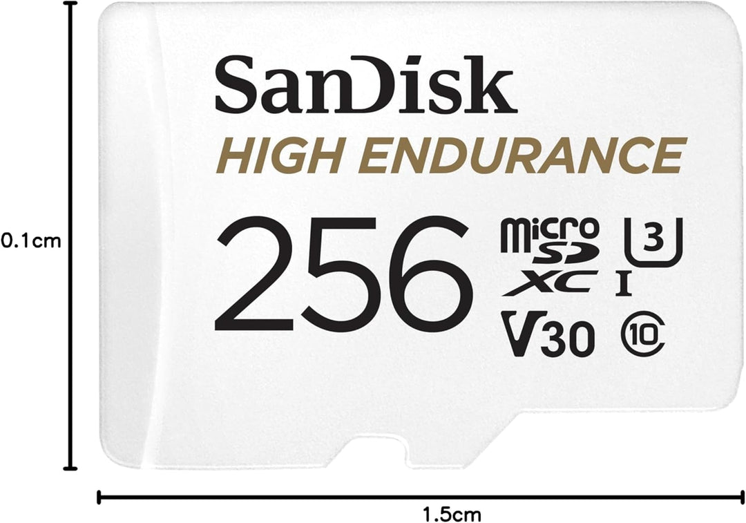 SanDisk High Endurance microSDXC Speicherkarte 256 GB + Adapter (Für Dash-Cams und private Überwachu