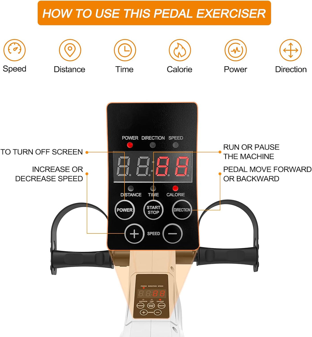 TODO Mini Heimtrainer Elektrischer, Fitness Bike Arm- und Beintrainer im Sitzen für Senioren Sportge
