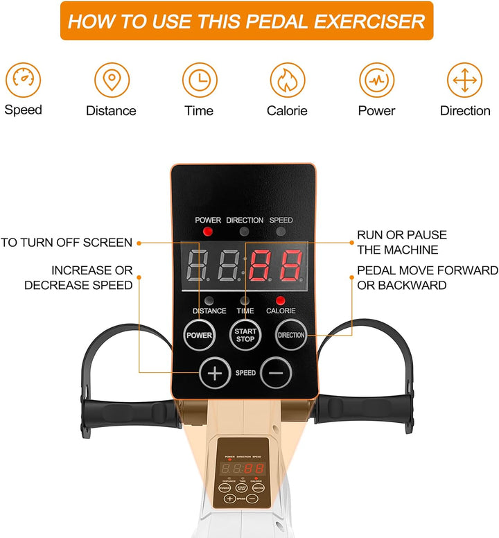 TODO Mini Heimtrainer Elektrischer, Fitness Bike Arm- und Beintrainer im Sitzen für Senioren Sportge