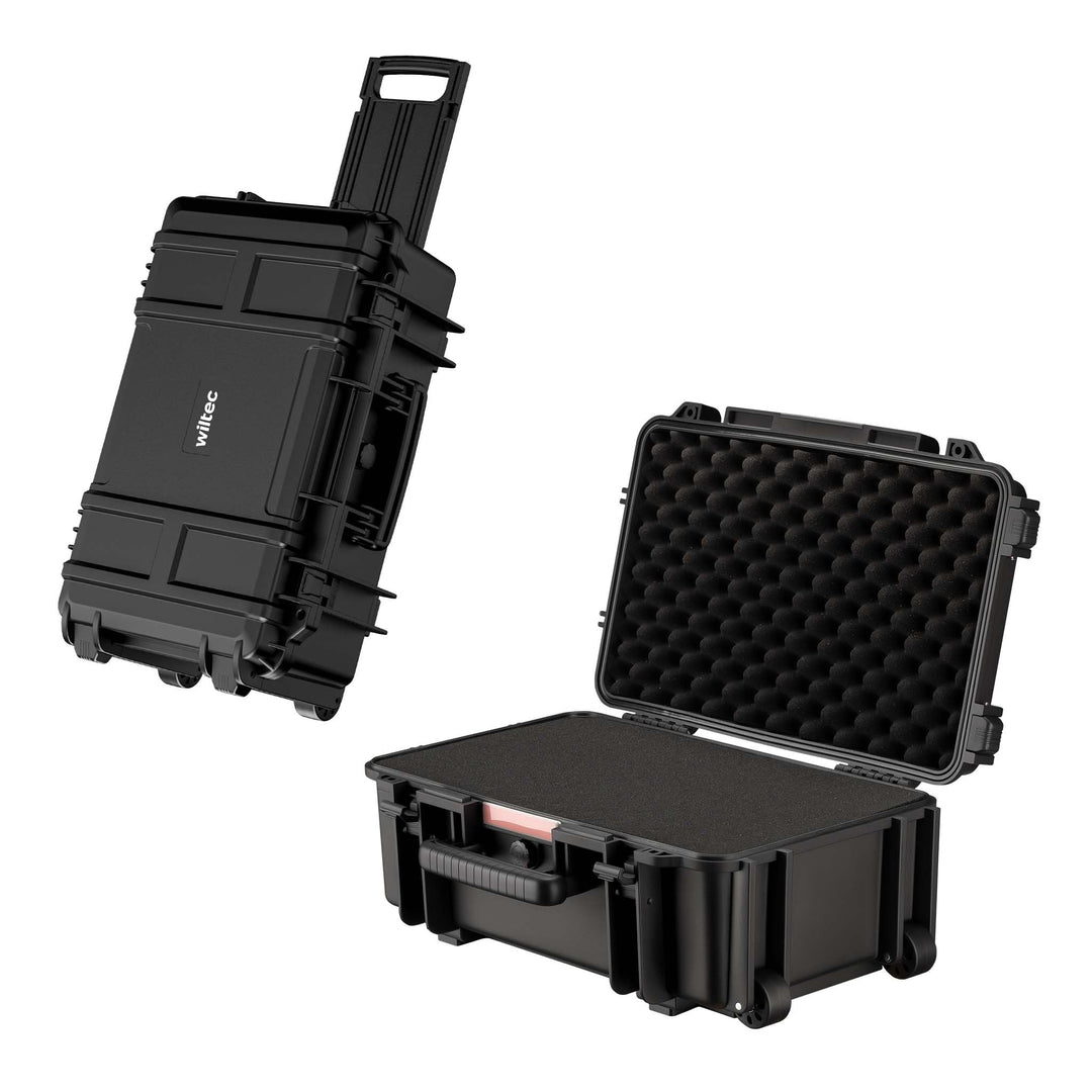 Wiltec Universalkoffer 54,5 x 32,4 x 21,5 cm, wasserdichter Transportkoffer mit Rollen, Schutzkoffer