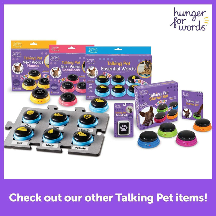 Hunger for Words Talking Pet Next Words Namen - 3 Stück Set beschreibbare Sprachtasten für Hunde, Hu