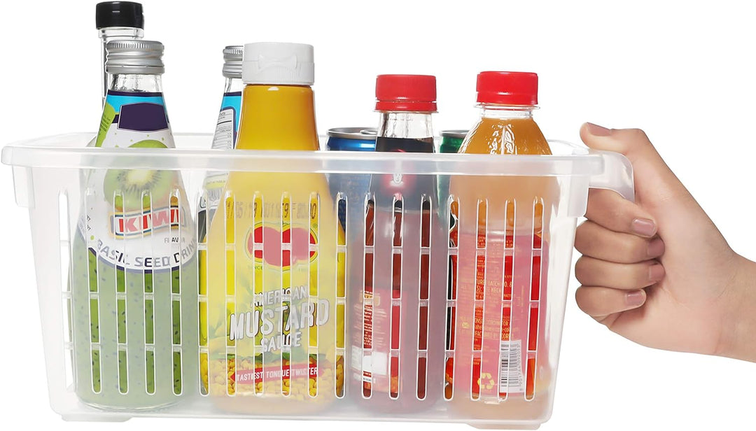 Kurtzy Kühlschrank Organizer & Küchenschrank Aufbewahrungsbox mit Handgriff (4 STK) - 32 cm Länge -