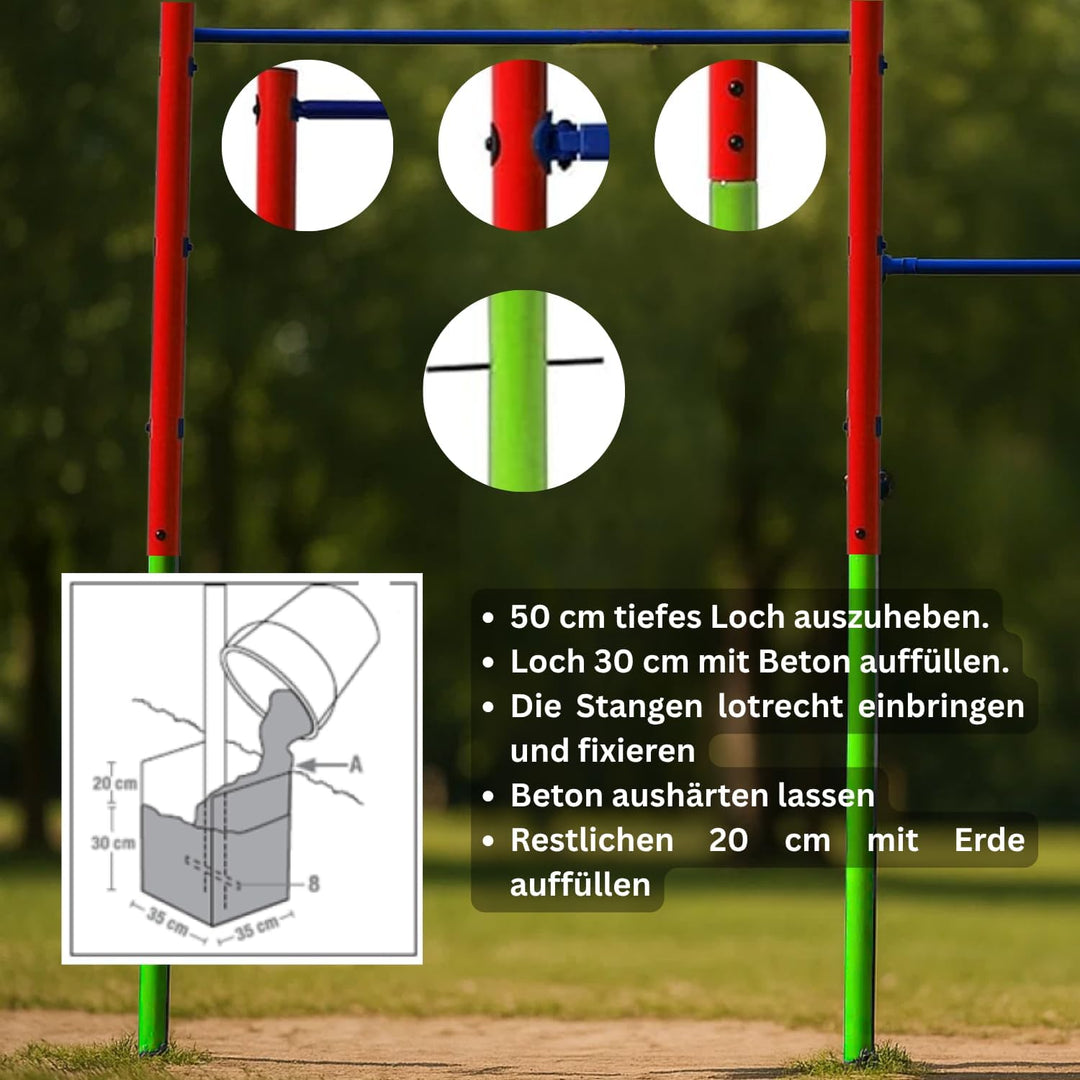 Best Sporting Turnreck Garten I Reckstange Garten Kinder und Erwachsene I Höhenverstellbare Kletters