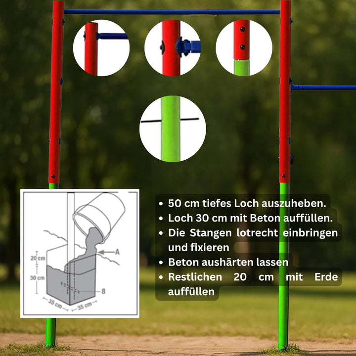 Best Sporting Turnreck Garten I Reckstange Garten Kinder und Erwachsene I Höhenverstellbare Kletters