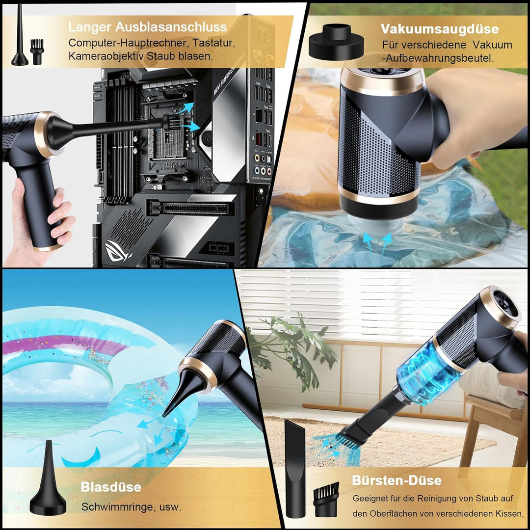 Akku Staubsauger, Handstaubsauger mini Staubsauger kabelloser, Auto-multifunktionaler mit Bürste, Fl